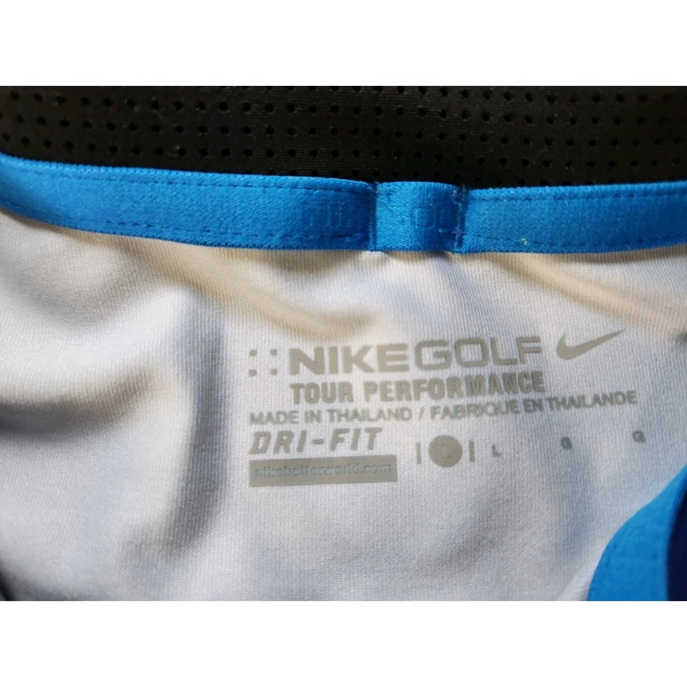 Nike Golf Polo Shirt Mens Large Blue Tour Performance‎ Moisture Wicking Stretch - Picture 8 of 13